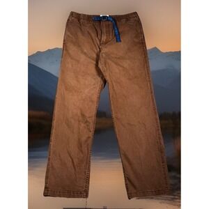 Stoic Venture Pants Men M Brown Elastic Waist Belted Outdoor Hiking Pockets